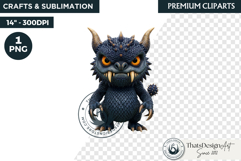 Halloween Little Monster Clipart Png, Spooky Cute Fantasy Product Image 1