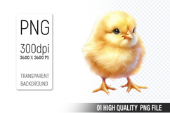 Cute Chick Clipart PNG, Printable Animals, Wildlife Design Product Image 1