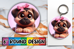 Joyful Coaster Round Style, 3D Dog Product Image 1