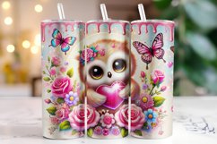 Owl Valentine Day Tumbler Wrap Product Image 1