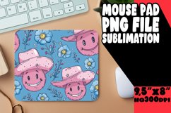 Vintage Smile Pattern Mouse Pad PNG Product Image 1