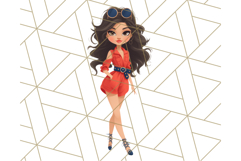 Patriotic Fashion Girl Clipart PNG for 4th of July Product Image 5