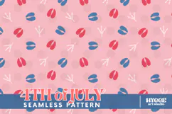 American 4th of July Hoofs and Hen Prints Seamless Pattern Product Image 1