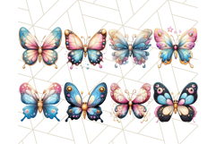 Jewel Toned Butterfly Clipart PNG, Metallic Look Butterflies Product Image 5