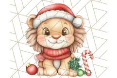 Muted Cute Safari Christmas Animal PNG Clipart, Holiday Png Product Image 5