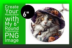 Joyful Cat Charm Circle Design Keychain Product Image 1