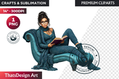 Cosy Winter Girl Clipart, Fashion Girl PNG, christmas Product Image 1