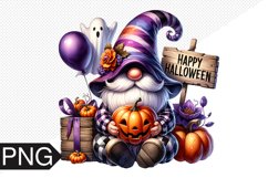 Halloween Gnome Sublimation, Gnome Clipart PNG Product Image 1