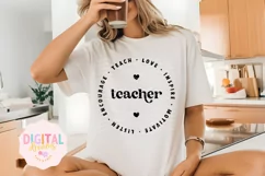 Teach Love Inspire Teacher Quote SVG PNG Product Image 1