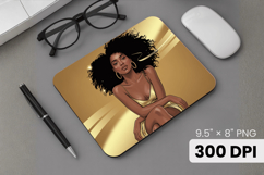 Afro Girl / Woman braided hair Mouse Pad, Black Queen PNG Product Image 1