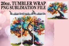 Whimsical Radiant Tree Tumbler Wrap: 20oz Sublimation Product Image 1