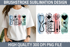 Nurse Brushstroke Sublimation Design - Brushstroke PNG Product Image 1
