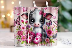 Cow Valentine's Day Tumbler Wrap Sublimation Product Image 1