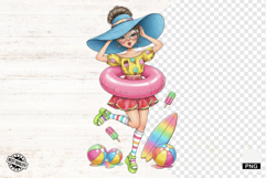 Summer Pretty Girl Clipart Product Image 1