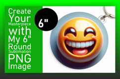 Charming Keychain Circle PNG Artwork , 3D Emoji Product Image 1