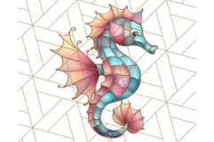Stained Glass Sea Creatures PNG Clipart, Ocean Fantasy Product Image 5