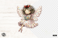 Spring Fairy Reading Png Sublimation - Spring Clipart Product Image 1