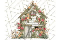 Vintage Cottagecore Barn PNG Clipart, Farmhouse Style Product Image 5