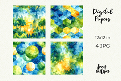 Terra Futura Digital Paper Watercolor Seamless Pattern Product Image 2