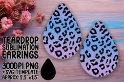 Abstract Leopard Print Teardrop Earring Wrap Colorful Product Image 1