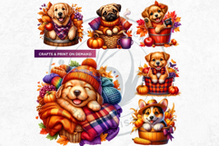 Autumn Cute animals in a bucket clipart Pumpkin thanksgiving Product Image 4