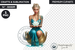 Royal Lotus Princess Fantasy Goddess Floral Clipart Product Image 1