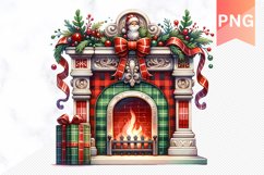 Christmas Fireplace- Clipart PNG Design Product Image 1