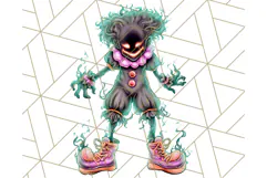 Creepy Clown Halloween PNG Clipart, Spooky Circus Art Product Image 5