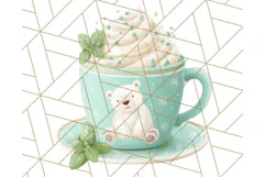 Christmas Coffee Mugs Clipart PNG Festive Cups Product Image 5
