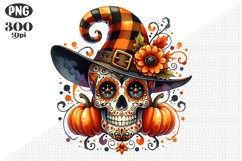 Halloween Skull Sublimation - Clipart PNG Design Product Image 1