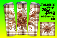 Personalized 20oz Tumbler Gift , Autumn Flower Product Image 1