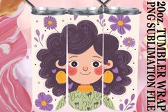 Artistic Flower Tumbler Wrap with Woman Portrait 20oz Product Image 1