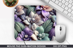 3D Flowers Mouse Pad Sublimation, Flowers Mouse Pad PNG Product Image 1