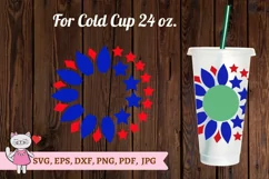 Sunflower American Flag svg for Full Wrap Venti Cold Cup 24 Product Image 2