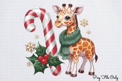 Christmas Giraffes Clipart PNG Product Image 1