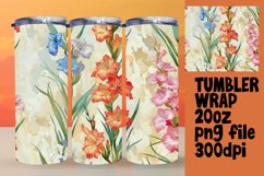 Bold Floral Stripe Tumbler Art Product Image 1