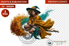 Autumn Witchcraft Clipart - Amber Spells witch PNG Product Image 1