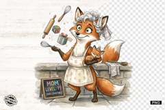 Whimsical Fox Mom PNG - Fox Clipart Product Image 1