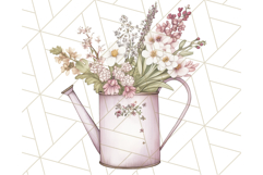 Watering Can Flowers PNG, Rustic Floral Watercolor Clipart Product Image 2