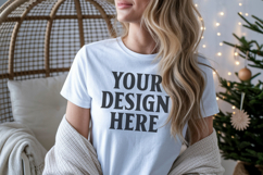 Bella Canvas 3001 Ash Christmas Shirt Mockup, Trandy Mocku Product Image 1