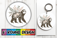 Joyful Car Coaster Round Style PNG, Flower Animals Product Image 1