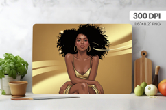 Afro Girl/Woman Melanin braided hair Cutting Board PNG Desig Product Image 1