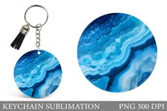 Stone Texture Round Keychain. Abstract Keychain Design Product Image 1