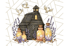 Halloween Cottagecore Barn PNG Clipart, Fall Style Product Image 5