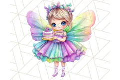 Pastel Fairy Clip Art PNG With Glitter, Rainbow Fairy Png Product Image 5
