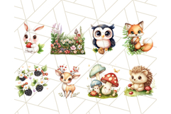 Whimsical Woodland Forest Animals Png, Berries and Nature Product Image 5