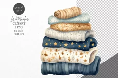 Christmas clipart, Sweater clipart, Blue Christmas Product Image 1
