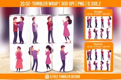 Valentines day Tumbler Wrap Designs, Sublimation Wrap Product Image 1
