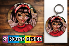 Joyful Car Coaster Round Design, Afro Girl Product Image 1