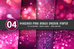 Magenta Pink Bokeh Digital Paper Product Image 1